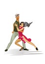 Beautiful romantic couple in passionate Latin American dances. Salsa festival.